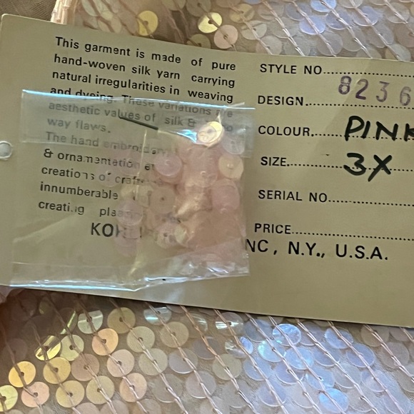 Hand made Pink sequence women’s top size 3X Silk new - Picture 7 of 7